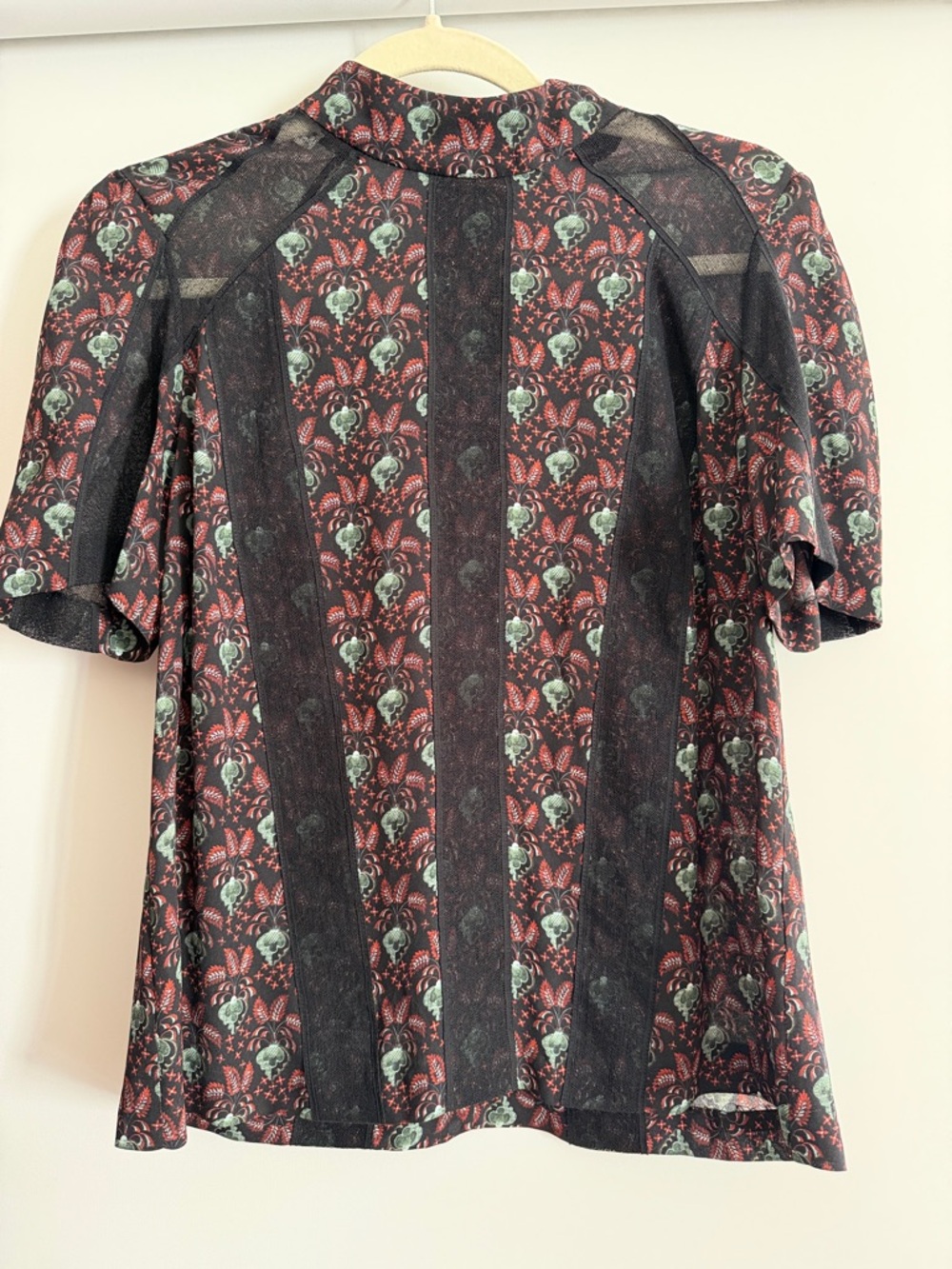 ALC Silk and Lace Short Sleeve Top